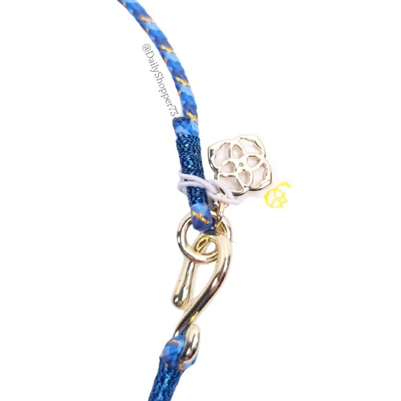 Kendra Scott Blue & Gold "Insley" Long Stone Pendant Tassel Necklace - Picture 5 of 11